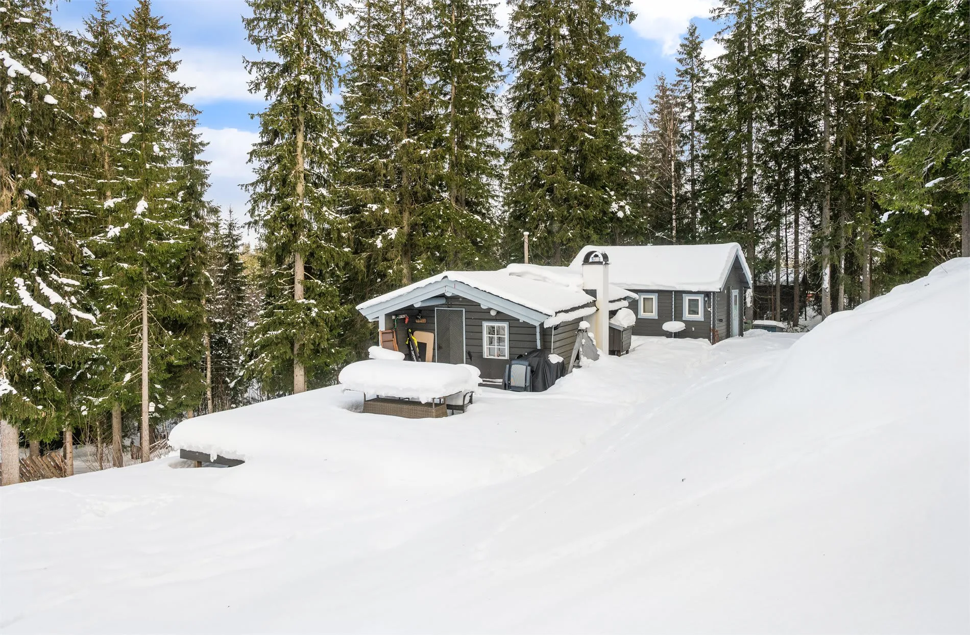 1960s Cabin with Expansive Grounds and Terrace in Scenic Hakadal, Norway - Image 1