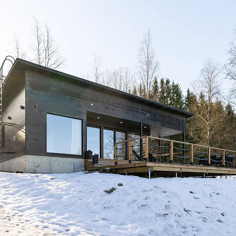 Modern 2-Bedroom Cabin with Expansive Grounds in Finland's Lakes Region
