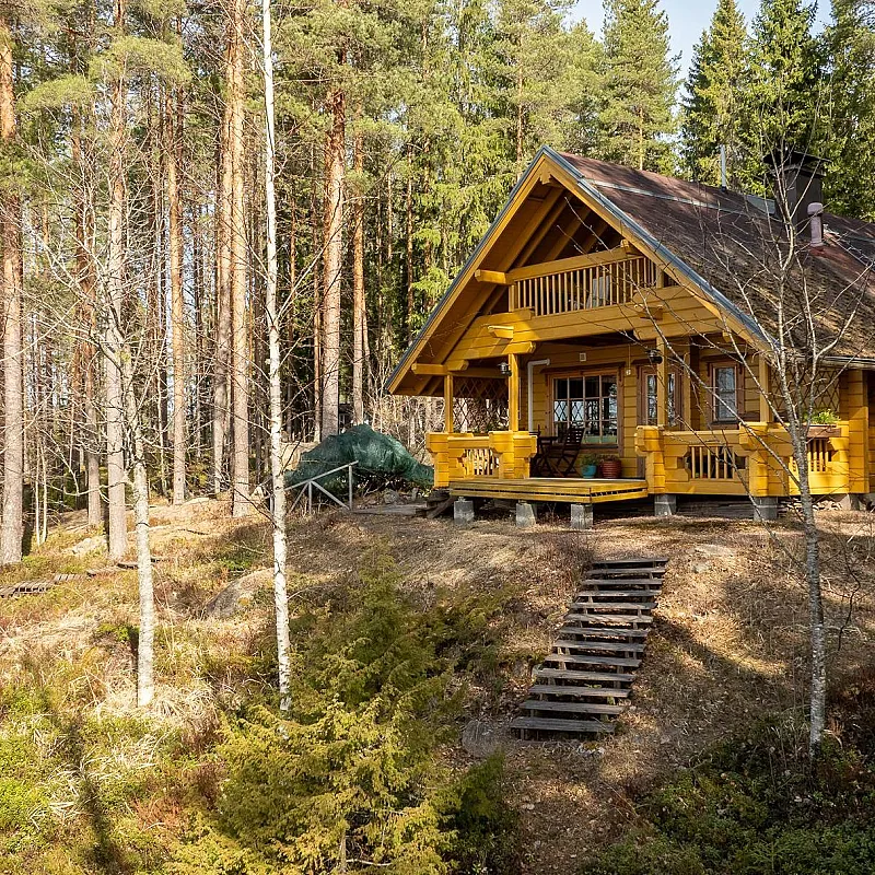 Contemporary 2-Bedroom Cabin Amid Finland's Scenic Woodlands