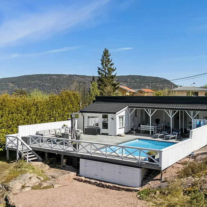 1960s Norwegian Seaside House with Pool and Expansive Terrace