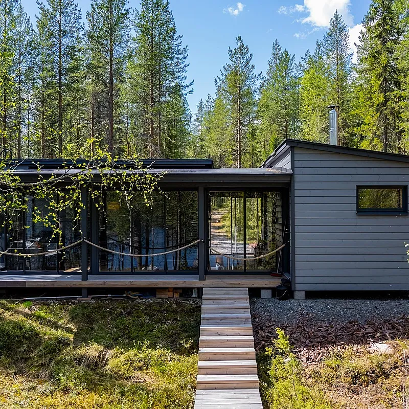 Contemporary 2-Bedroom Cabin with Expansive Grounds in Tranquil Finnish Wilderness