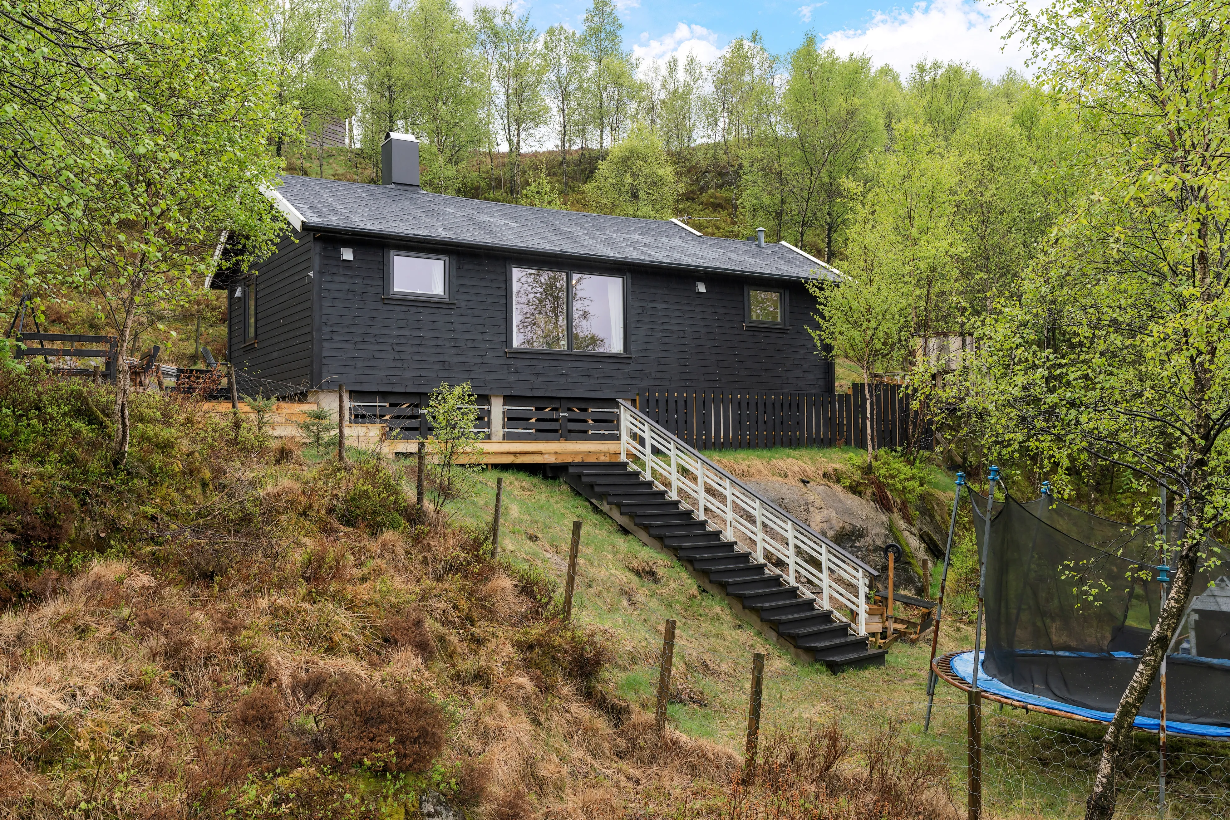 1970s Norwegian Cabin with Expansive Terrace and Garden in Bjerkreim - Image 1