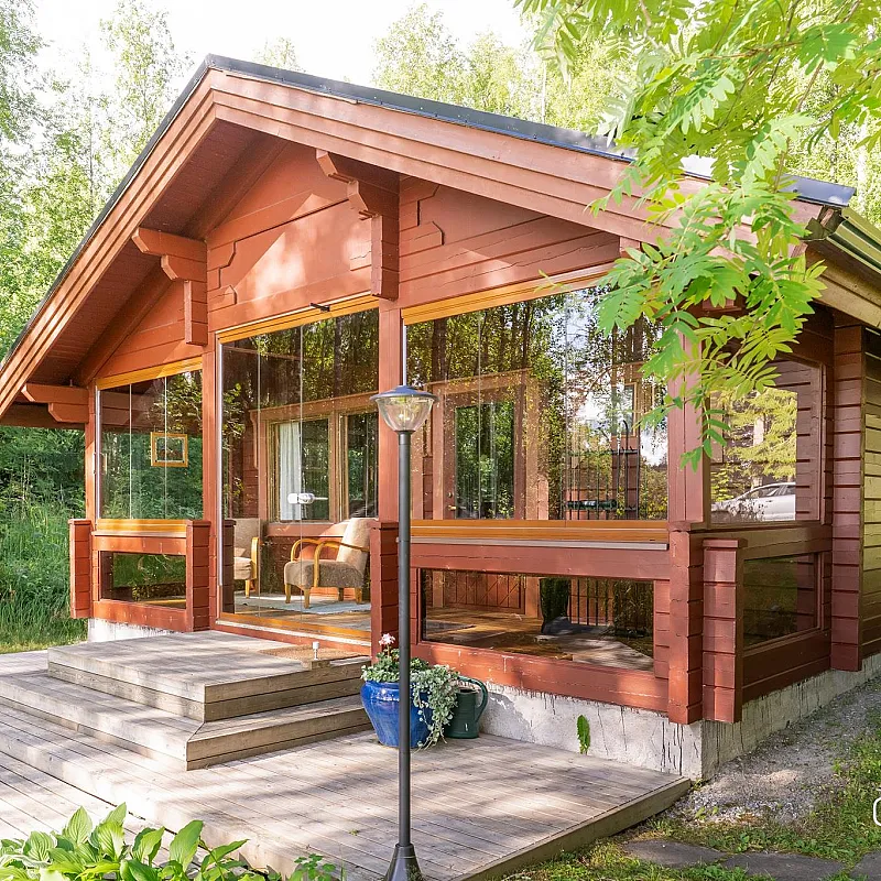 Rustic Finnish Cabin with Expansive Gardens in Central Finland