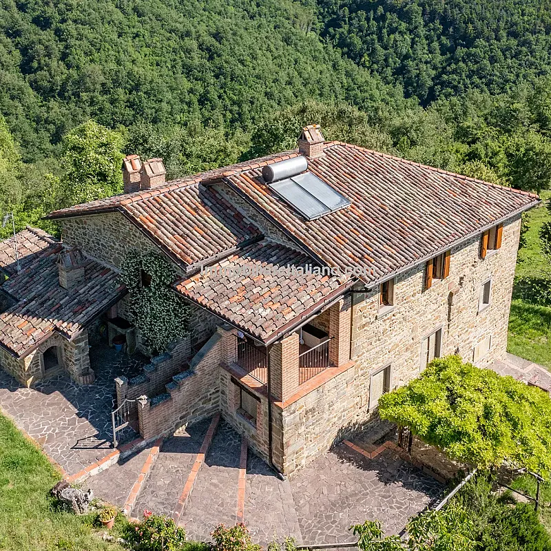 Stone Farmhouse with Ruin and Olive Grove in Umbria's Tiber Valley