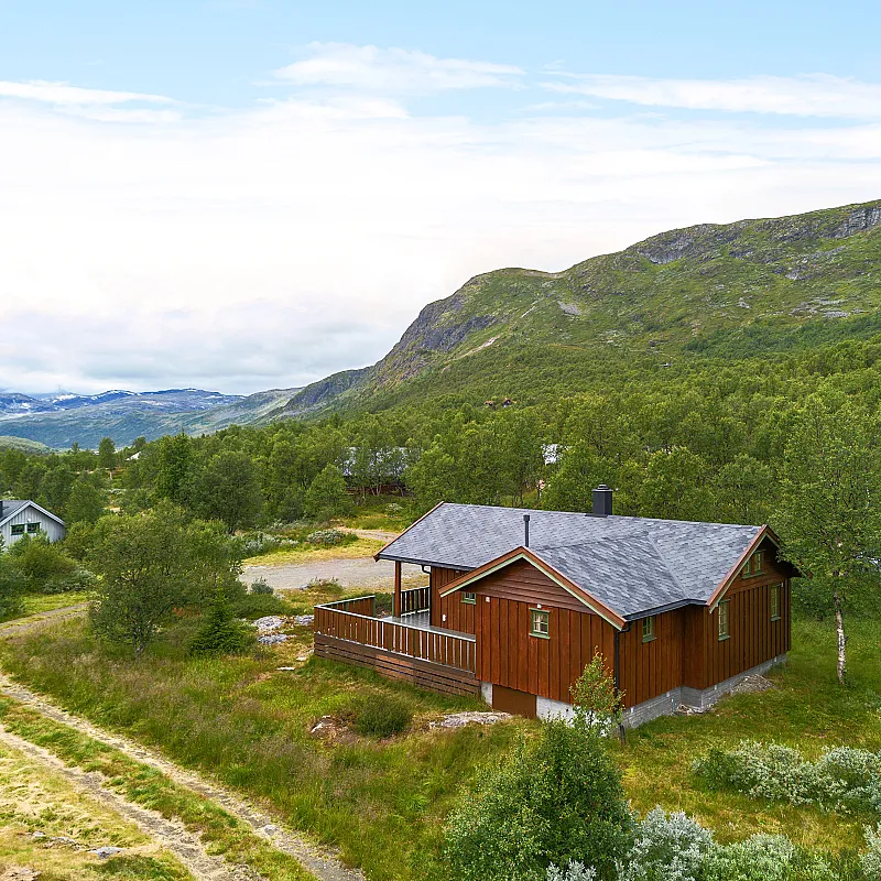 1990s Norwegian Cabin with Terrace Near Tyin-Filefjell Ski Centre