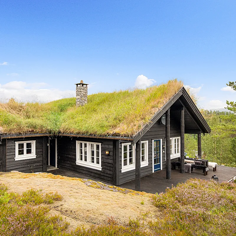 Architect-Designed 3-Bedroom Cabin with Expansive Terrace in Sirdal, Norway