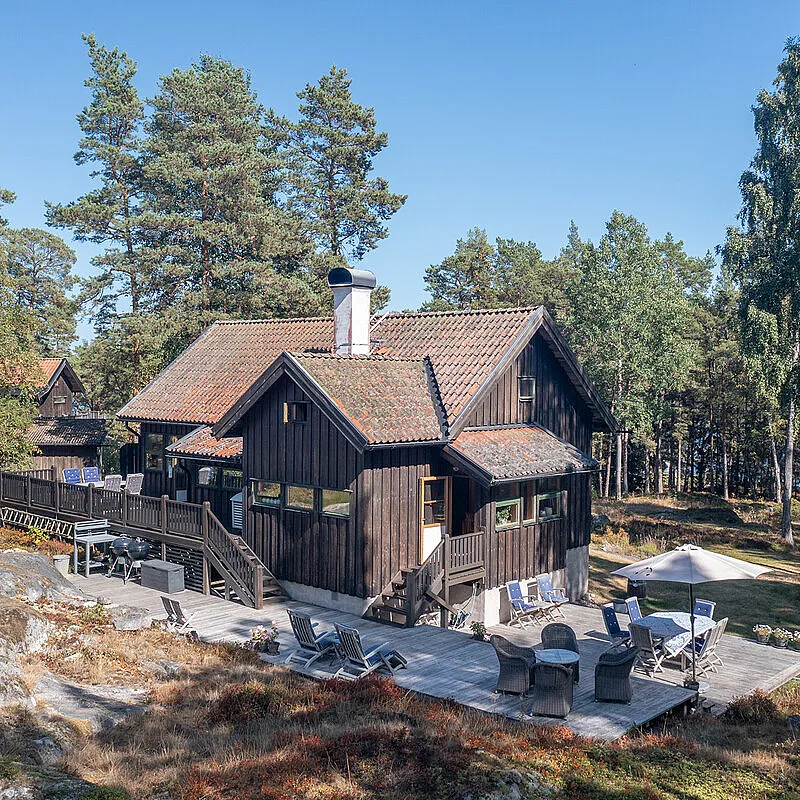 1980s Swedish Archipelago House with Expansive Gardens and Terrace