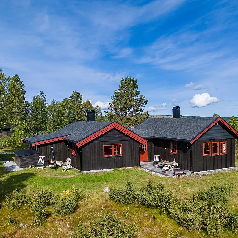 1960s Norwegian Cabin with Spacious Terrace and Scenic Gol Location