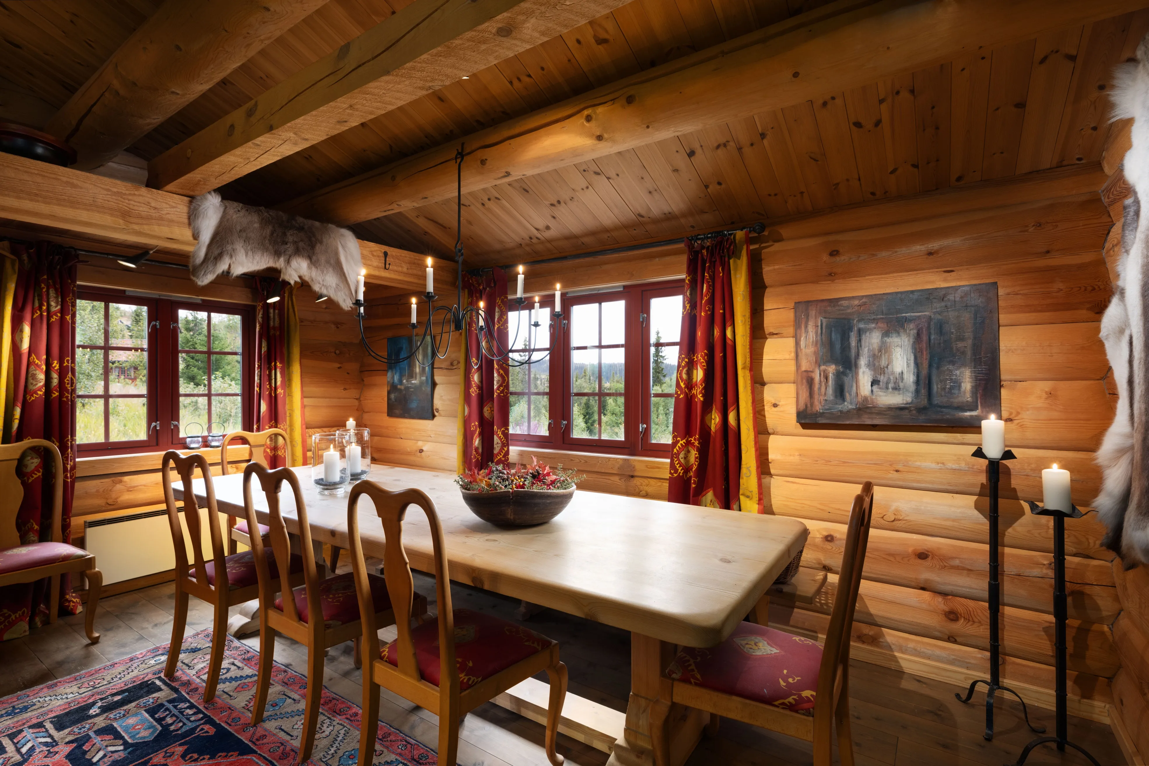 4-Bedroom Log Cabin with Fireplace and Terrace in Scenic Nesbyen, Norway - View image 10 of 46