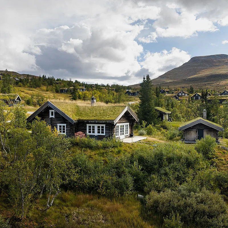Contemporary Log Cabin with Guest House in Scenic Høgevarde Norway