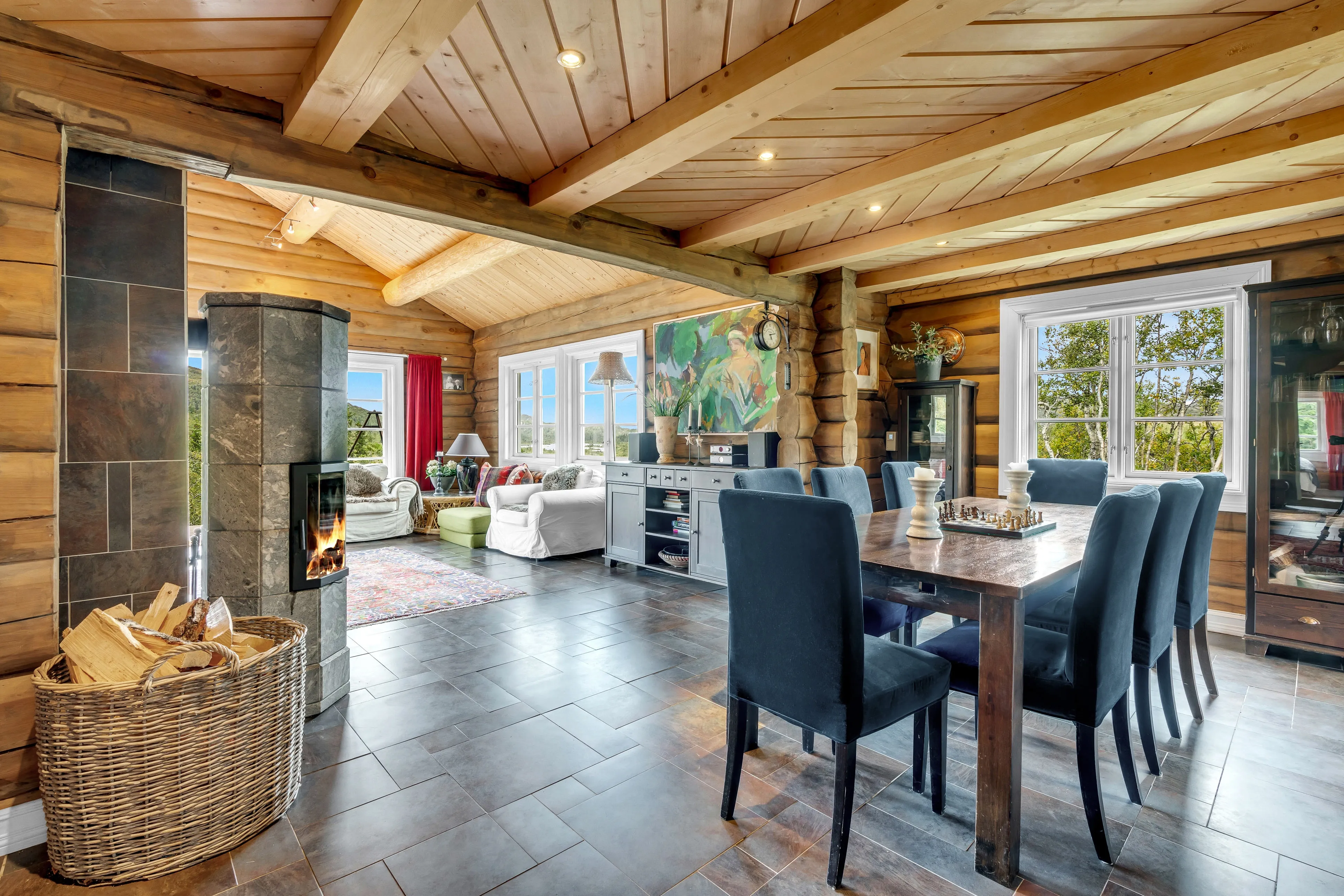 Contemporary Log Cabin with Guest House in Scenic Høgevarde Norway - View image 15 of 51