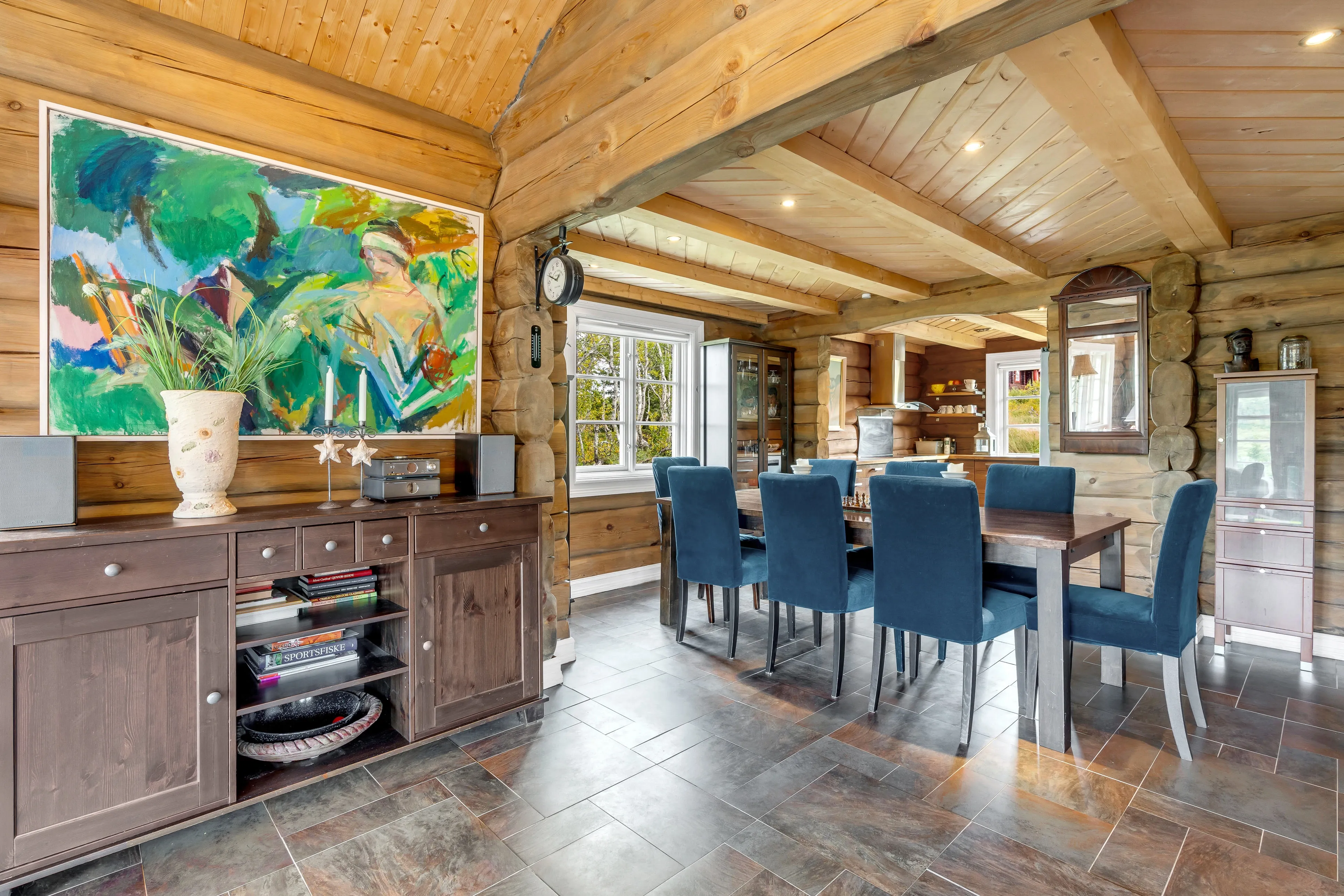 Contemporary Log Cabin with Guest House in Scenic Høgevarde Norway - View image 16 of 51