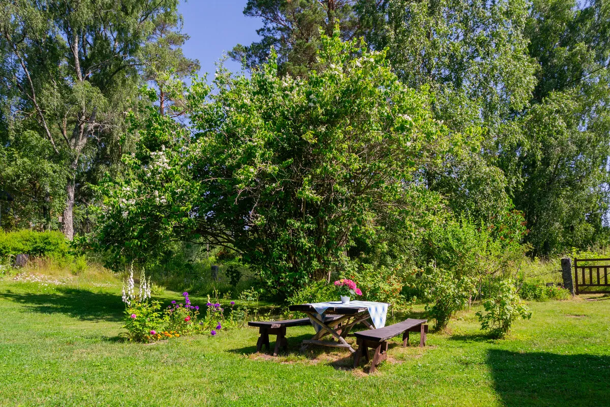 Vuodelta 1910 peräisin oleva ruotsalainen maalaistalo, jossa on laajat puutarhat ja näkymät vesistöön - Näytä kuva 44 / 48