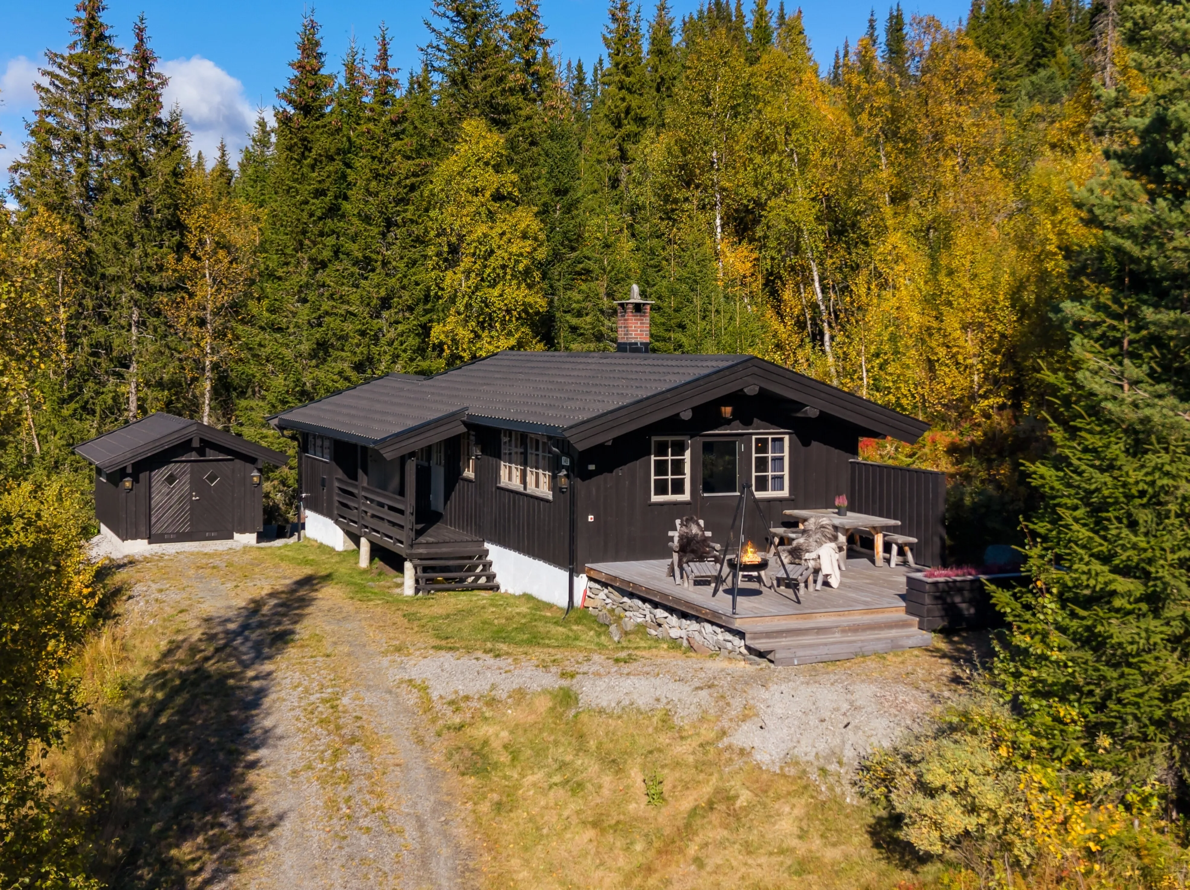 1970s Family Cabin in Nesbyen with Terrace and Garage - Image 1