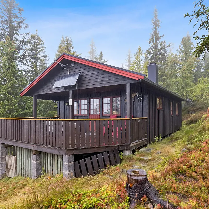 1970s Norwegian Cabin with Terrace and Scenic Trails