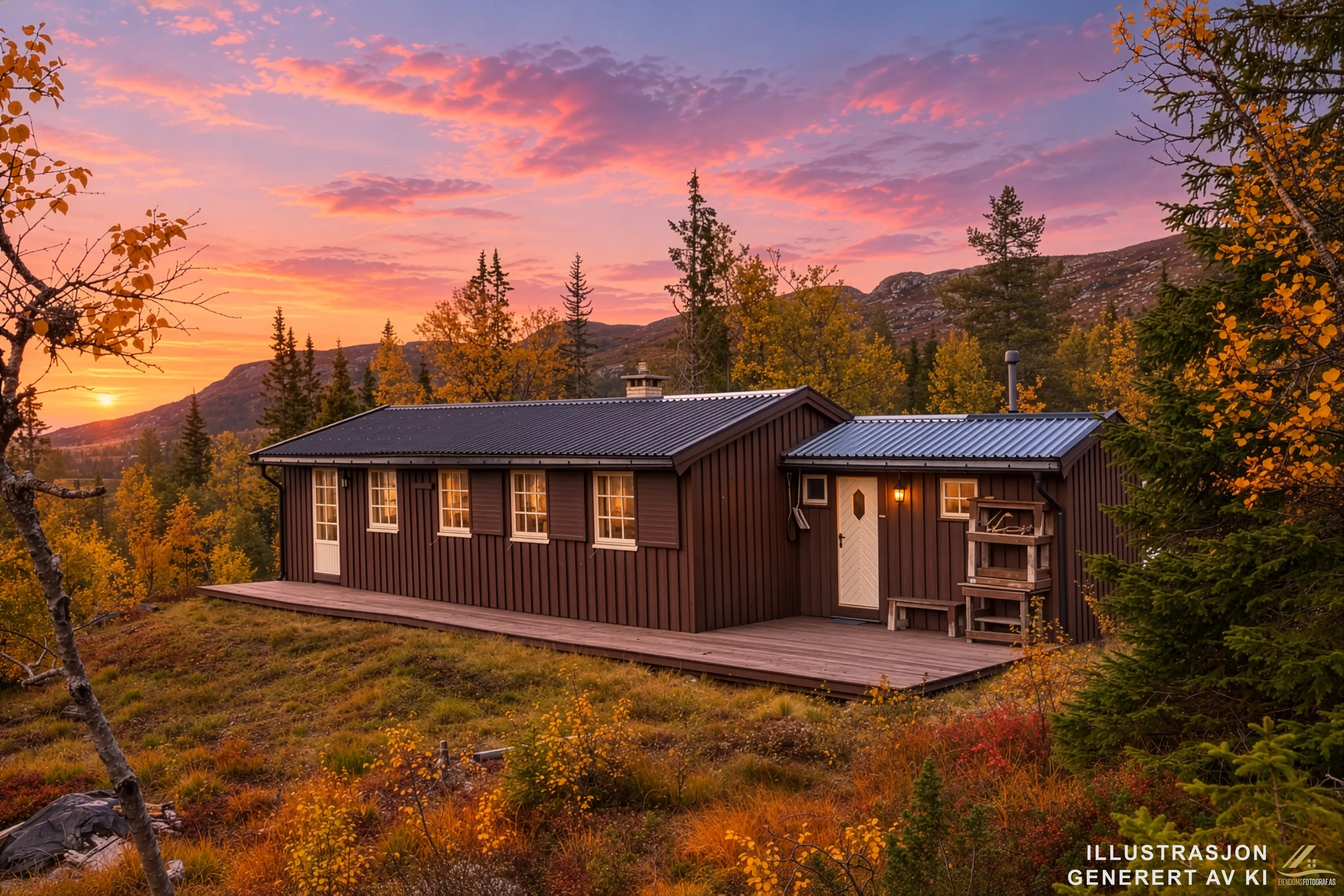 1960s Norwegian Cabin with Expansive Land and Terrace in Scenic Flå - View image 26 of 34