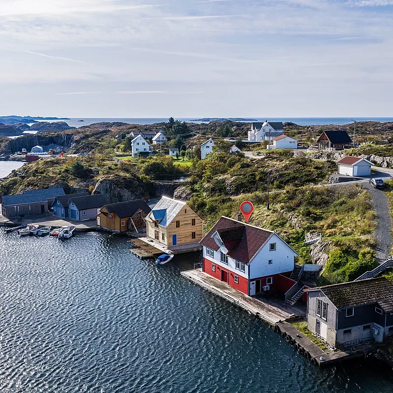 Early 20th-Century Cabin Near the Sea in Bremnes, Norway